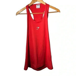 Gymshark red and  white racer back with cutout S